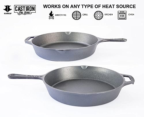 CAST IRON 2 PIECE SKILLET SET