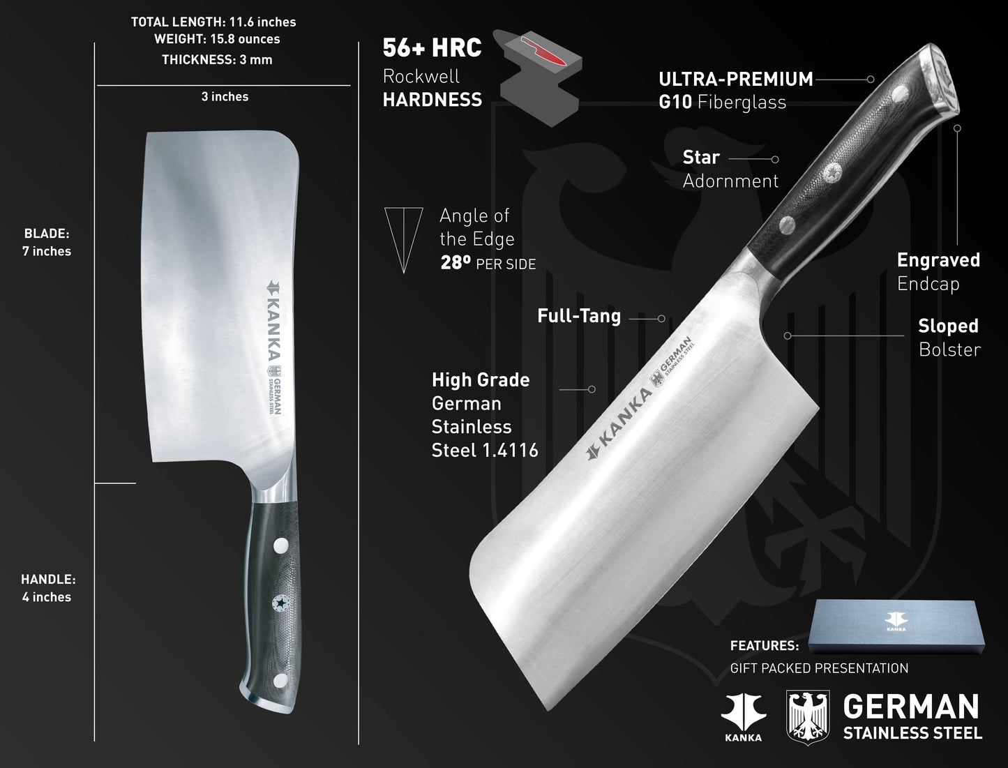 7'' GERMAN STEEL BUTCHER KNIFE