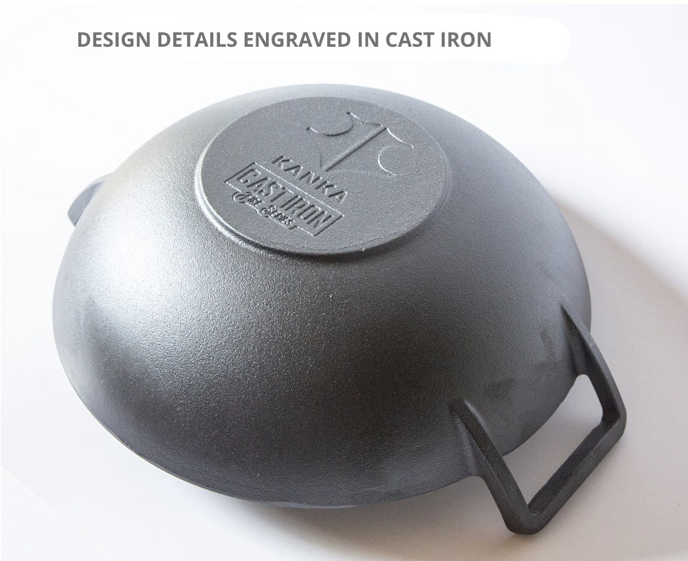 14" CAST IRON WOK