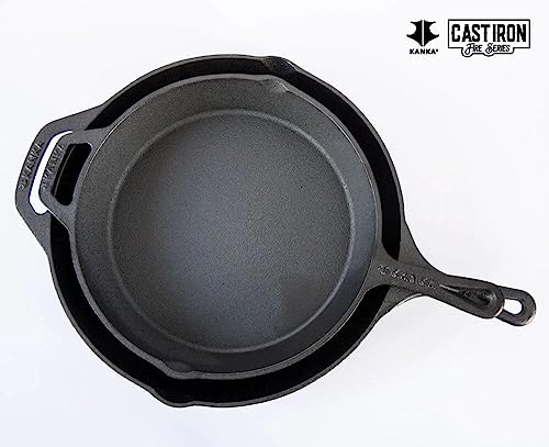 CAST IRON 2 PIECE SKILLET SET