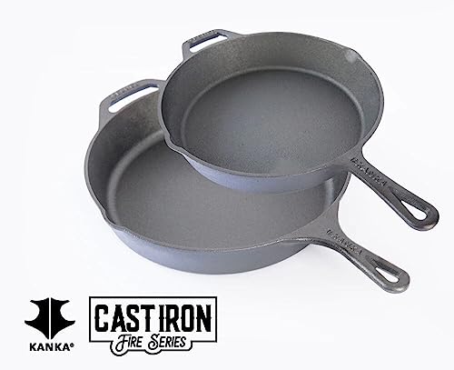 CAST IRON 2 PIECE SKILLET SET
