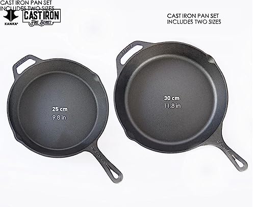 CAST IRON 2 PIECE SKILLET SET