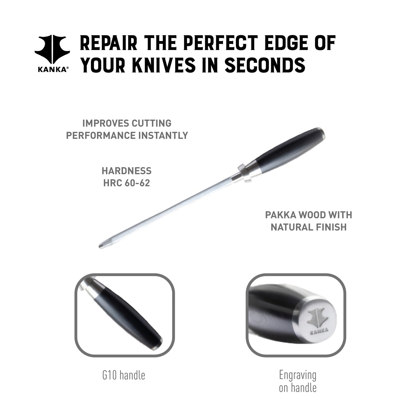 SHARPENING ROD - G10 HANDLE