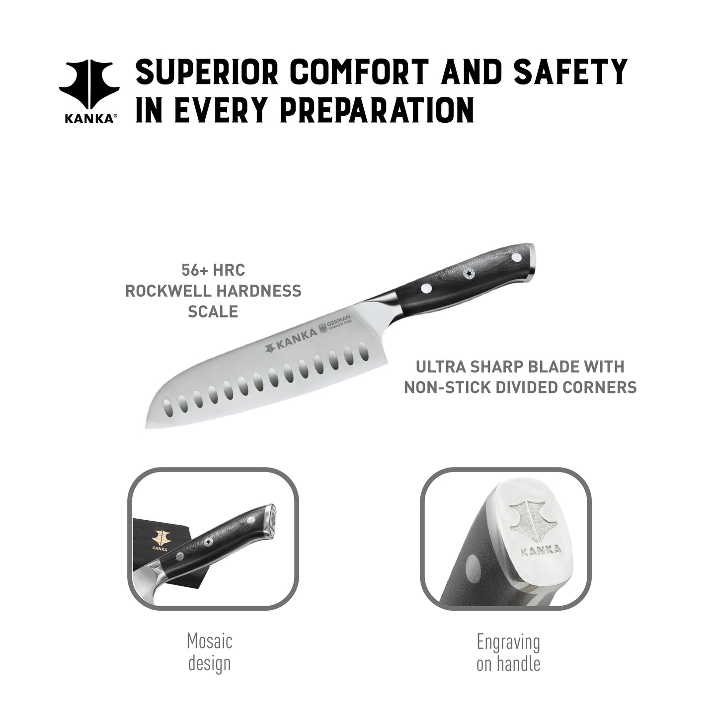 7'' GERMAN STEEL SANTOKU KNIFE