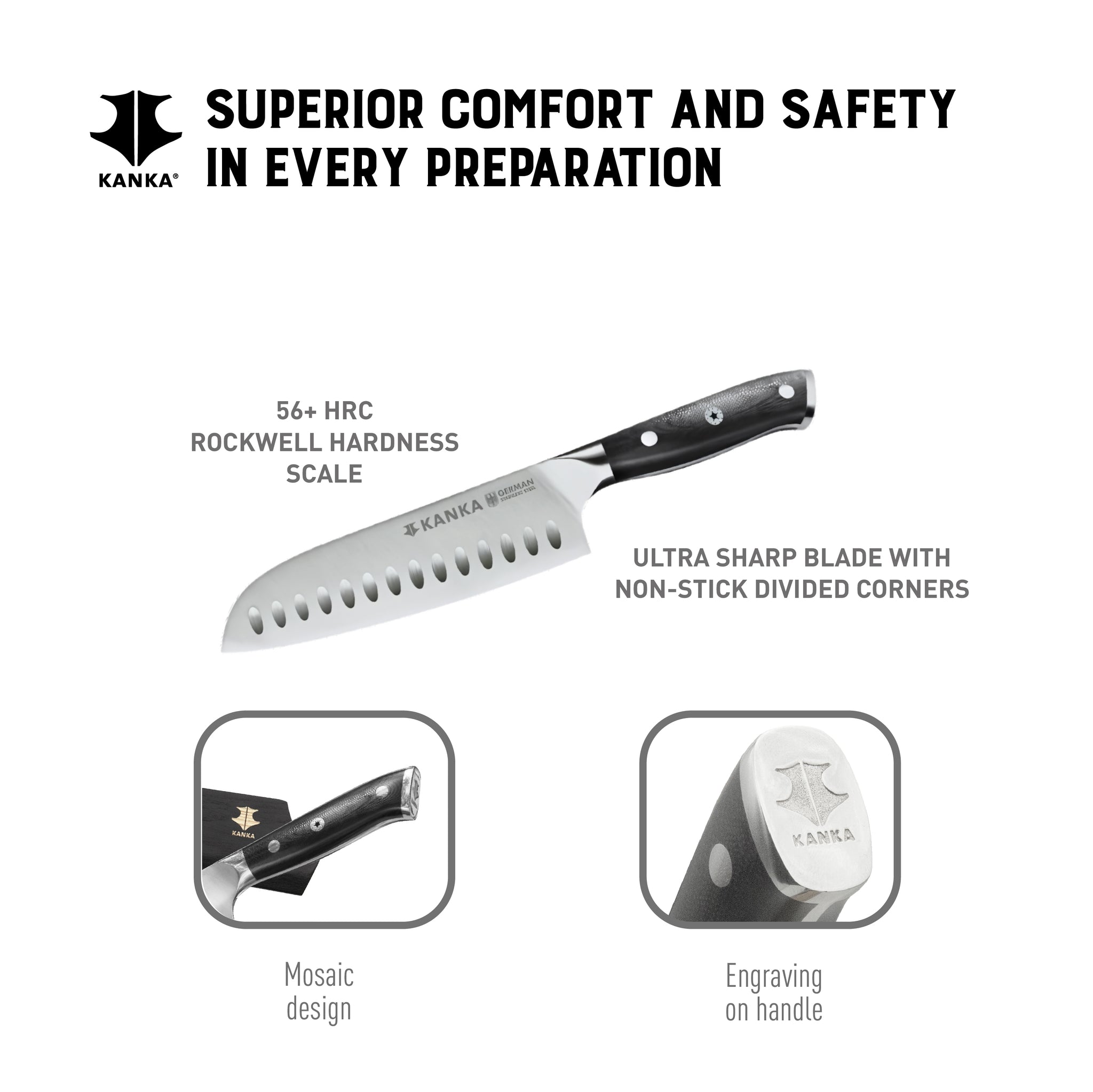 7'' GERMAN STEEL SANTOKU KNIFE