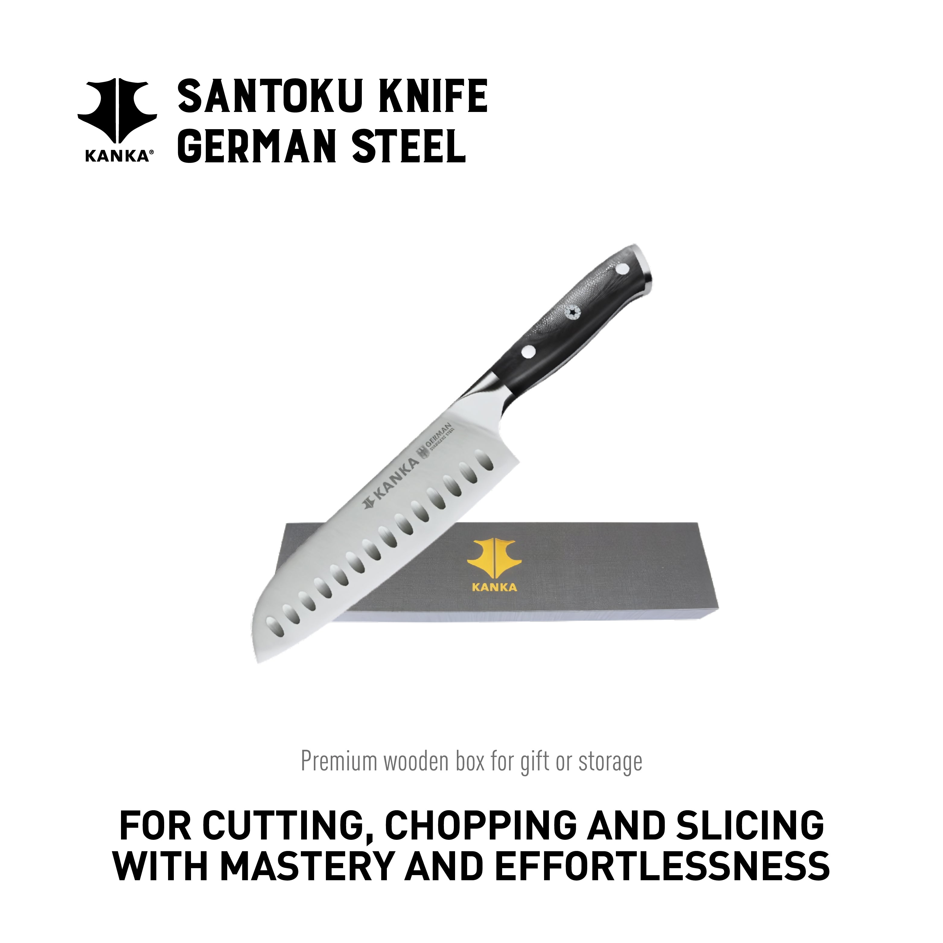 7'' GERMAN STEEL SANTOKU KNIFE