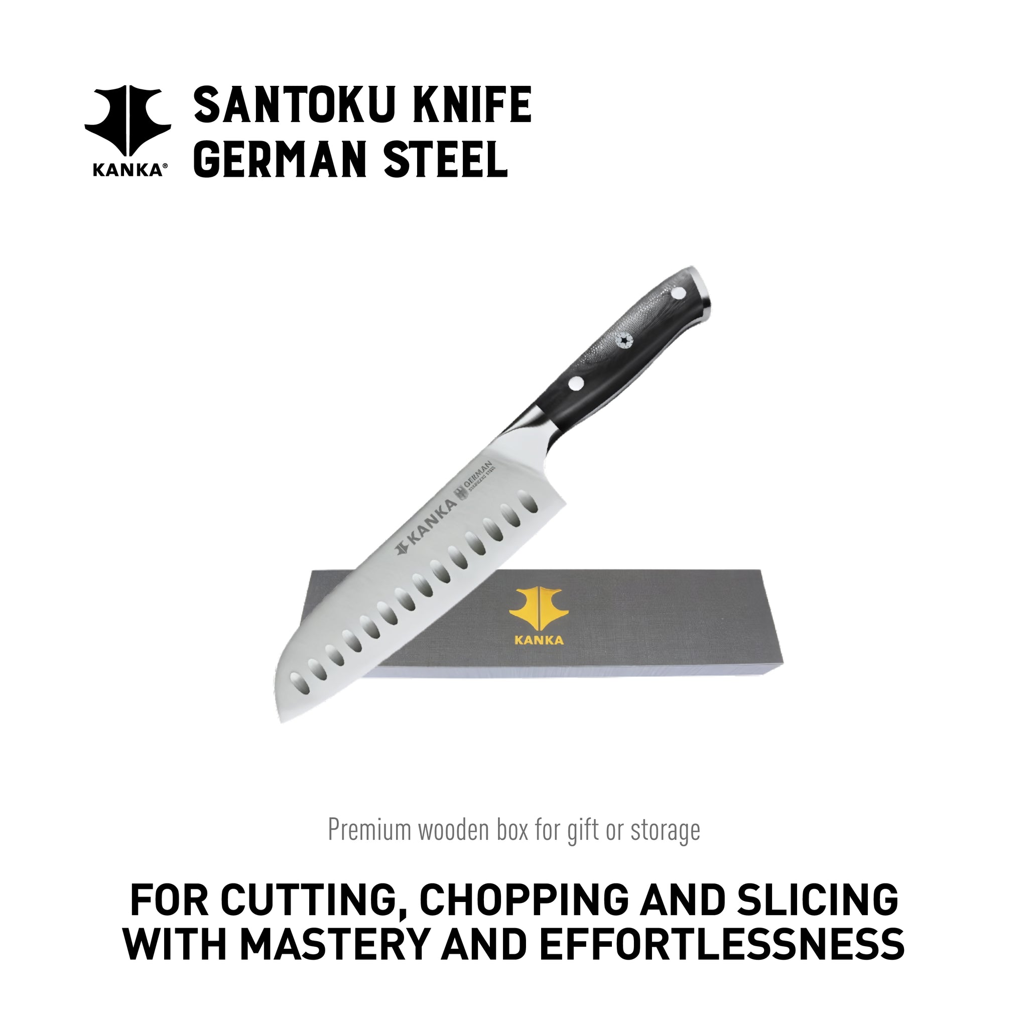 7'' GERMAN STEEL SANTOKU KNIFE