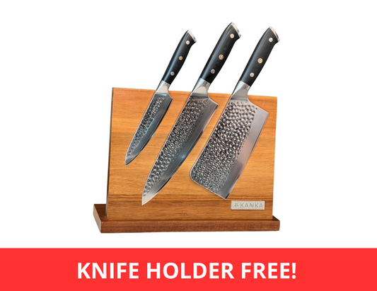DAMASCUS STEEL KNIFE SET + FREE KNIFE HOLDER