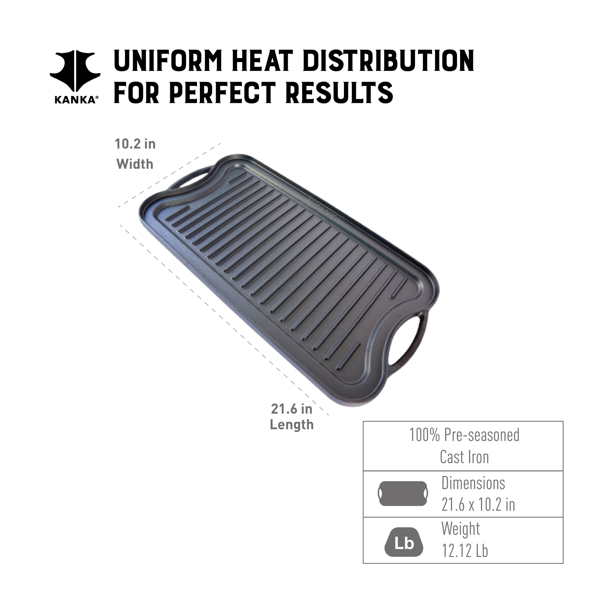 CAST IRON REVERSIBLE GRIDDLE