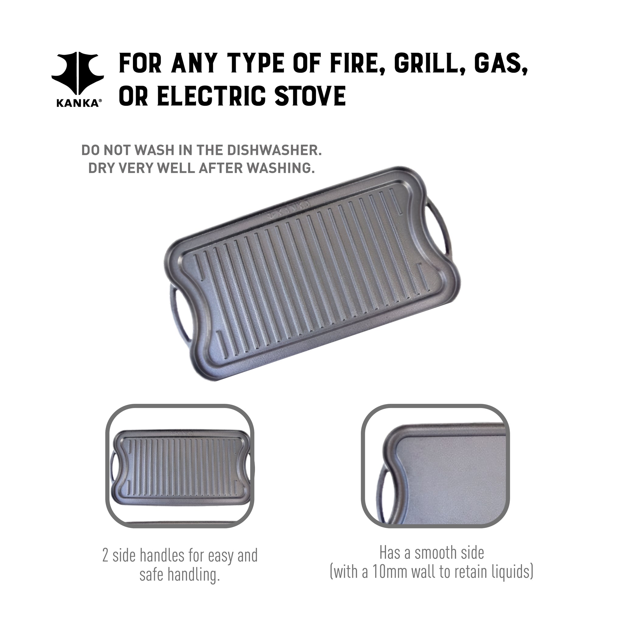 CAST IRON REVERSIBLE GRIDDLE