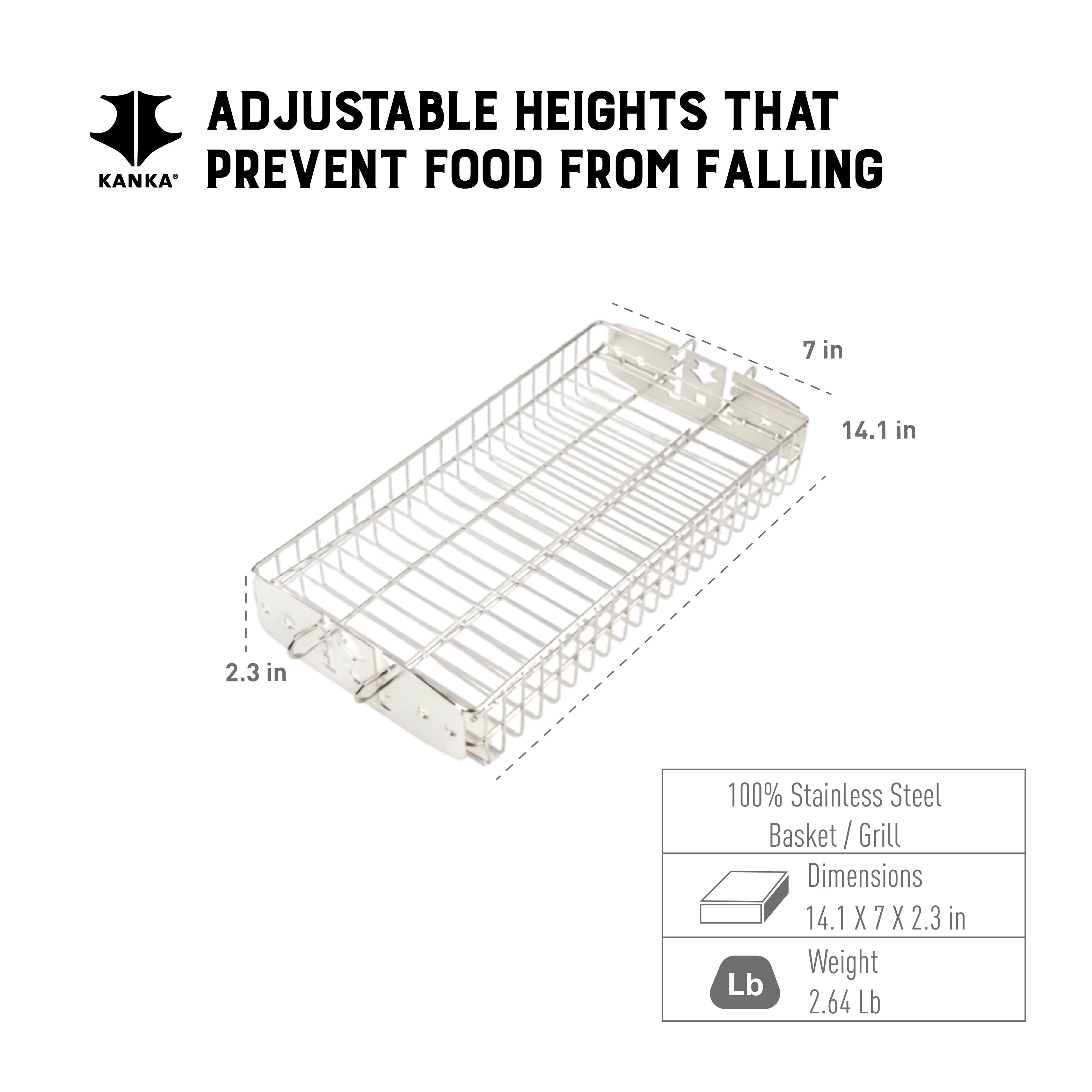 STAINLESS STEEL GRILL BASKET