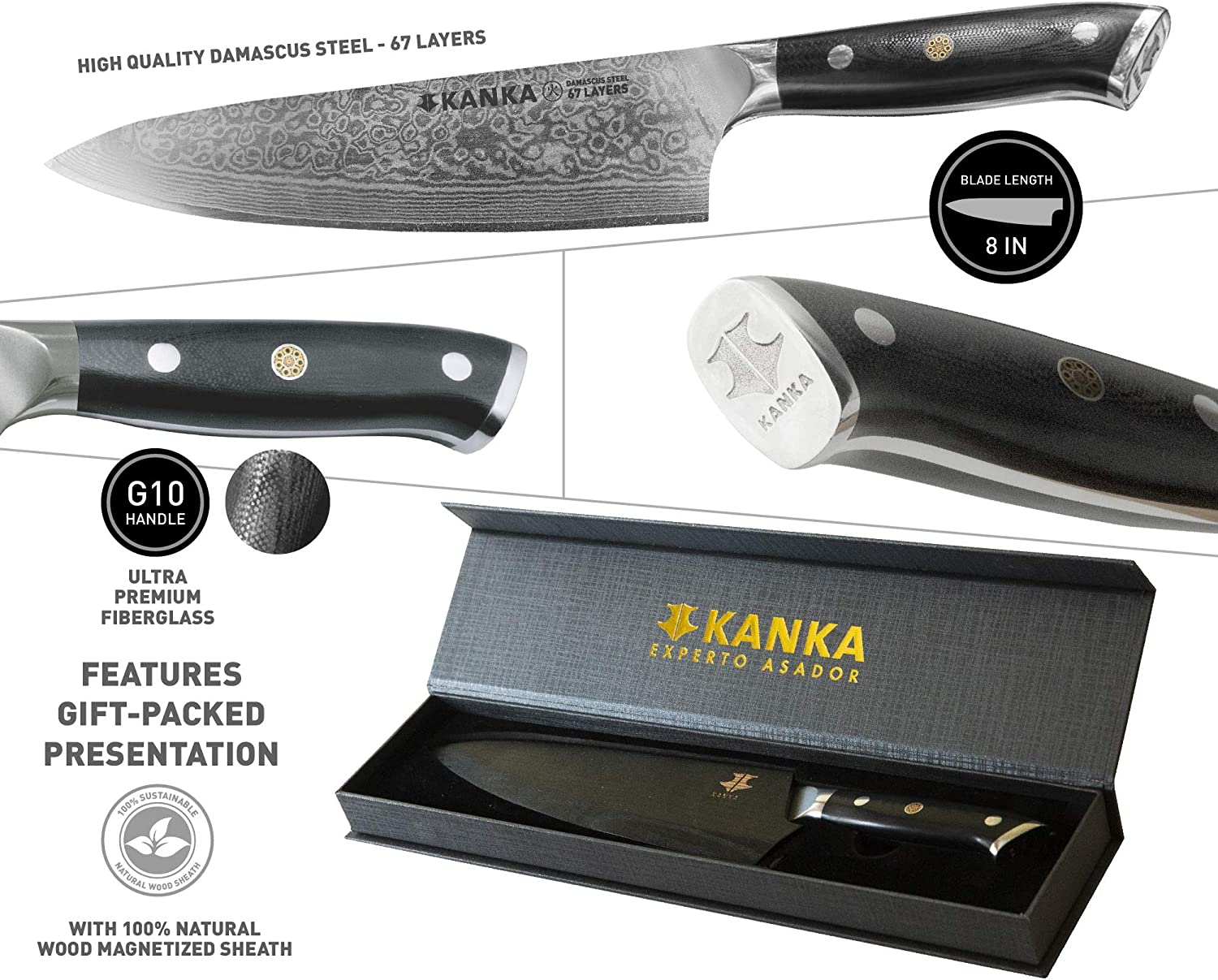 Clearance Sale－8'' Inch Chef Knife 67 Layers Real Damascus Steel
